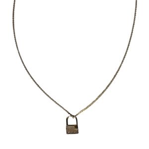 Adinas Gold Padlock Pendant with Rhinestons